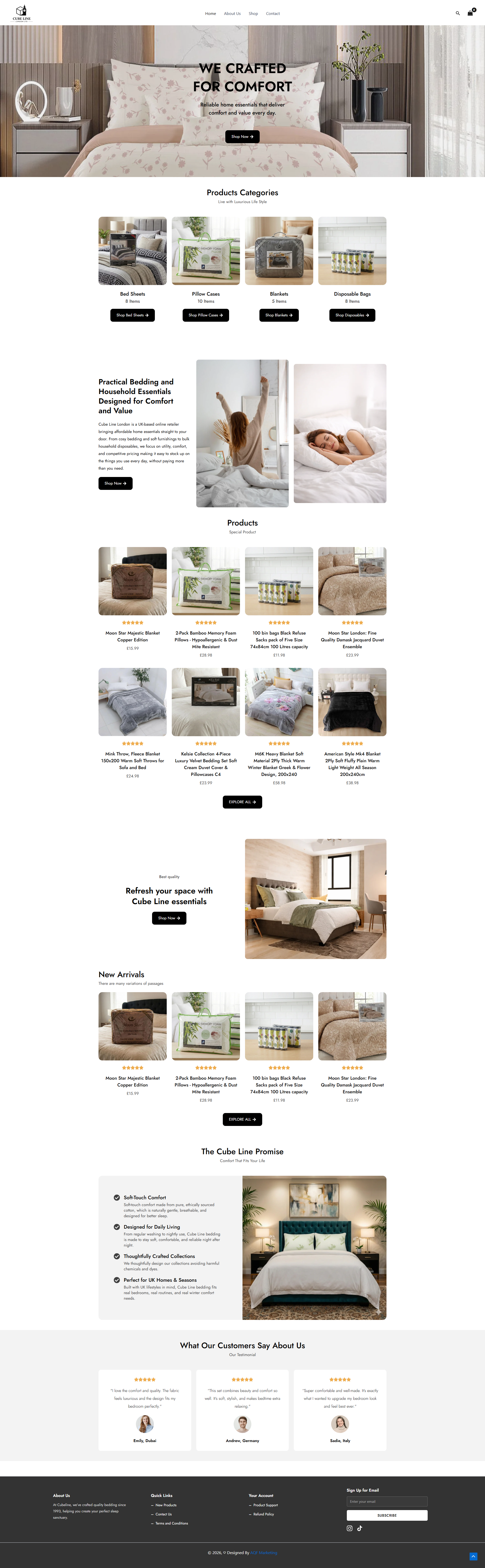Cube Line ecommerce website