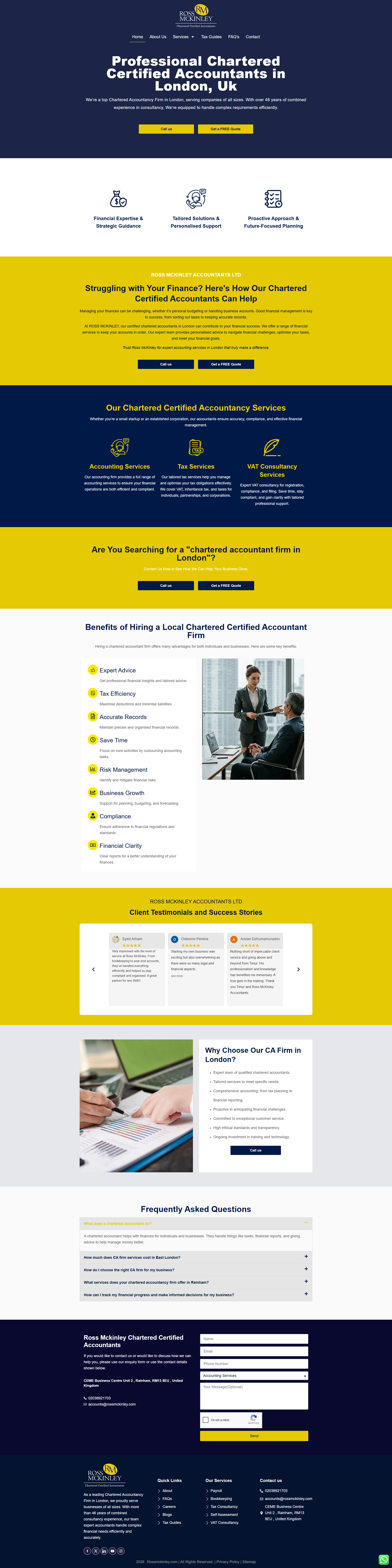 Ross McKinley accountants website